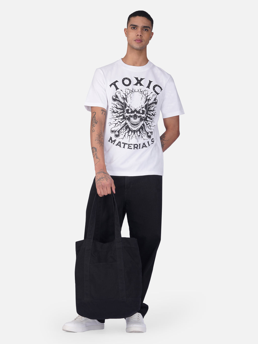 Toxic Materials Crossbones White T-Shirt