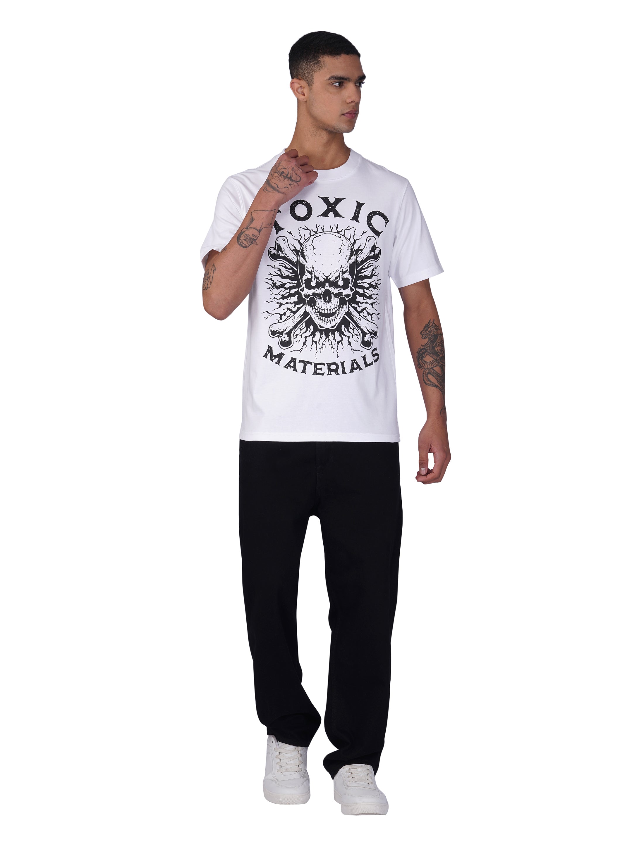 Toxic Materials Crossbones White T-Shirt