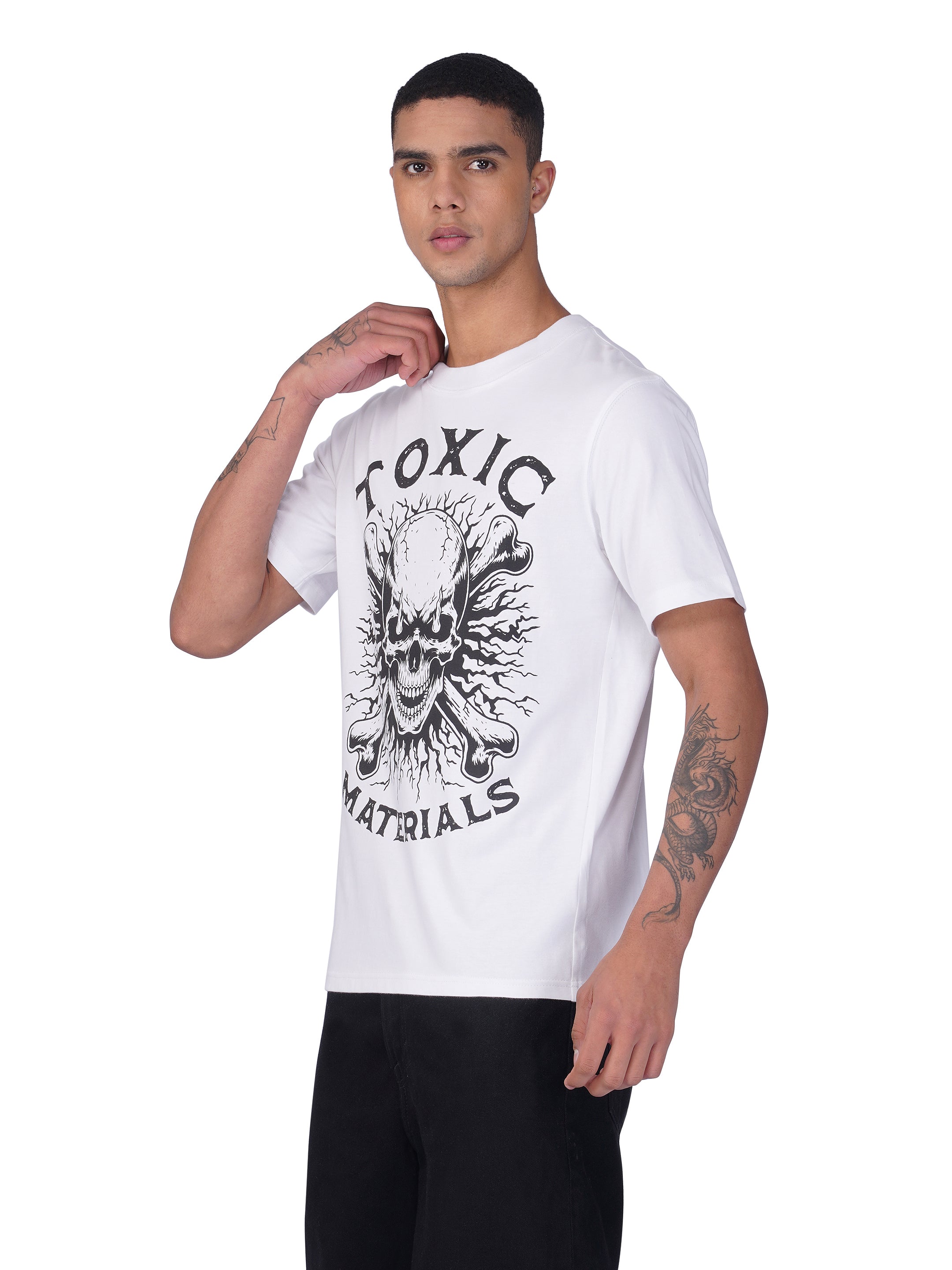 Toxic Materials Crossbones White T-Shirt