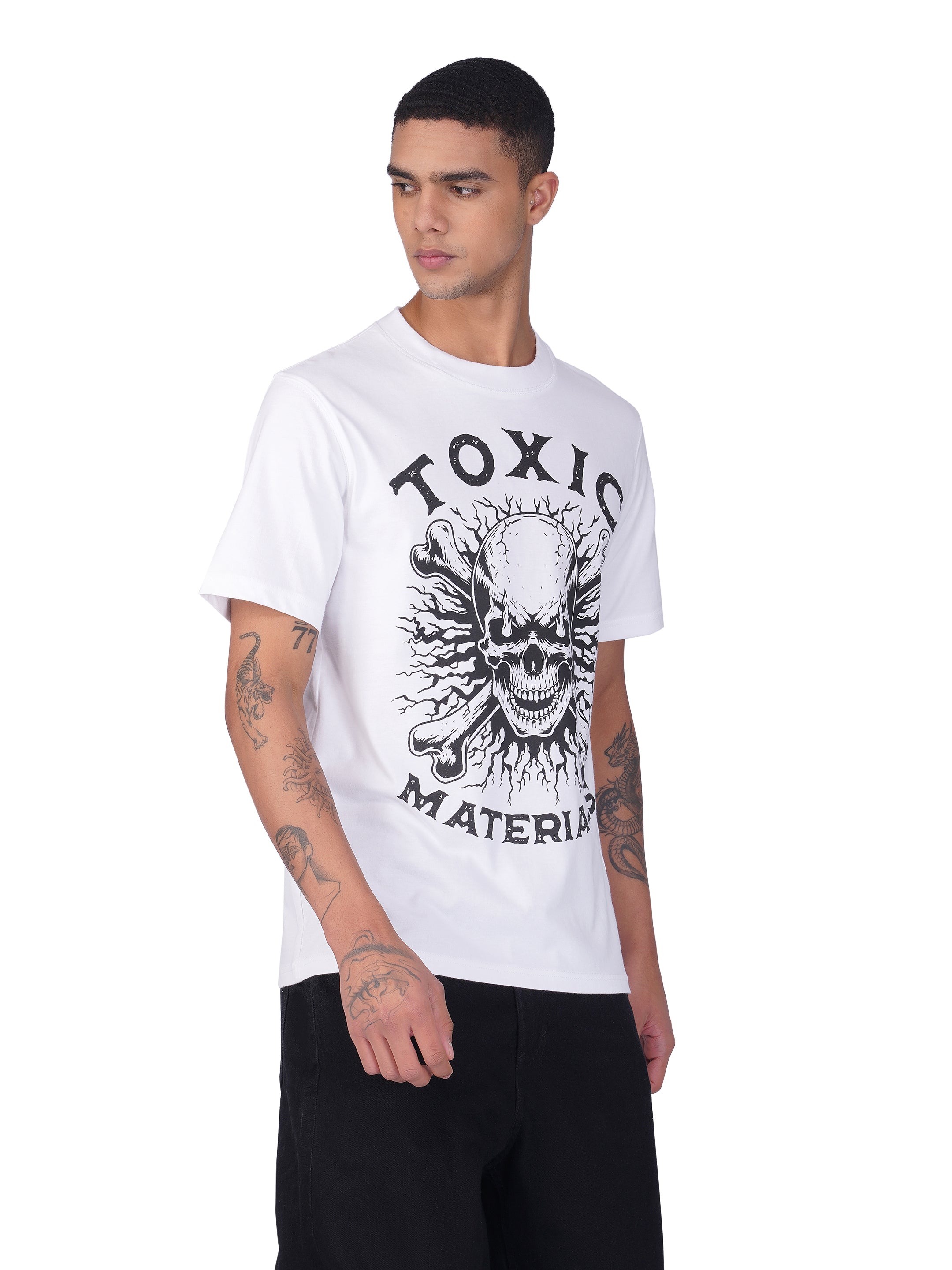 Toxic Materials Crossbones White T-Shirt