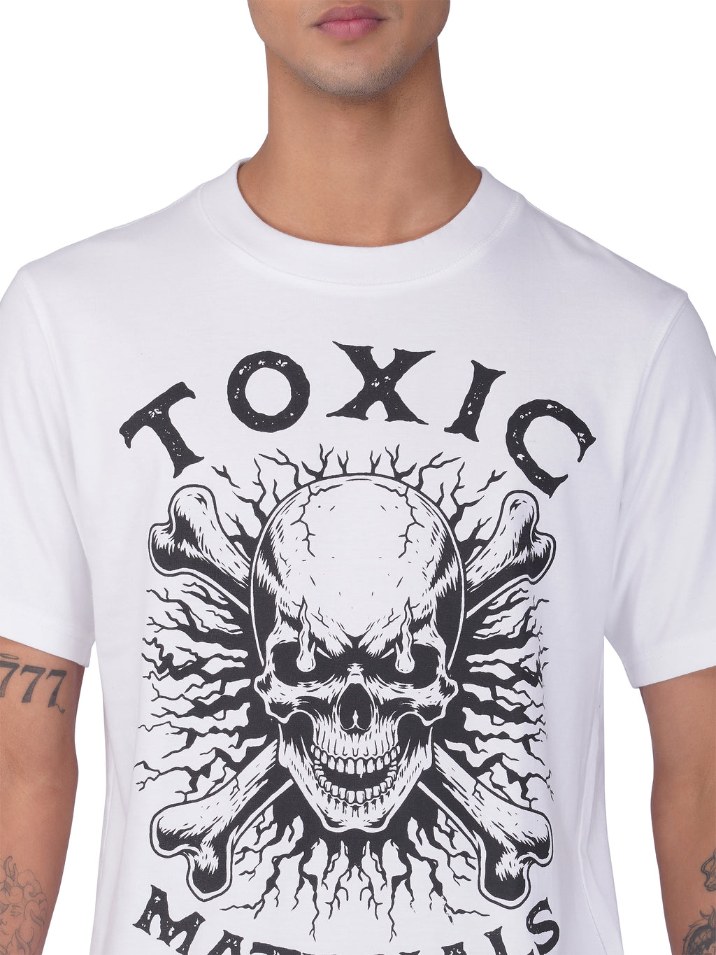 Toxic Materials Crossbones White T-Shirt