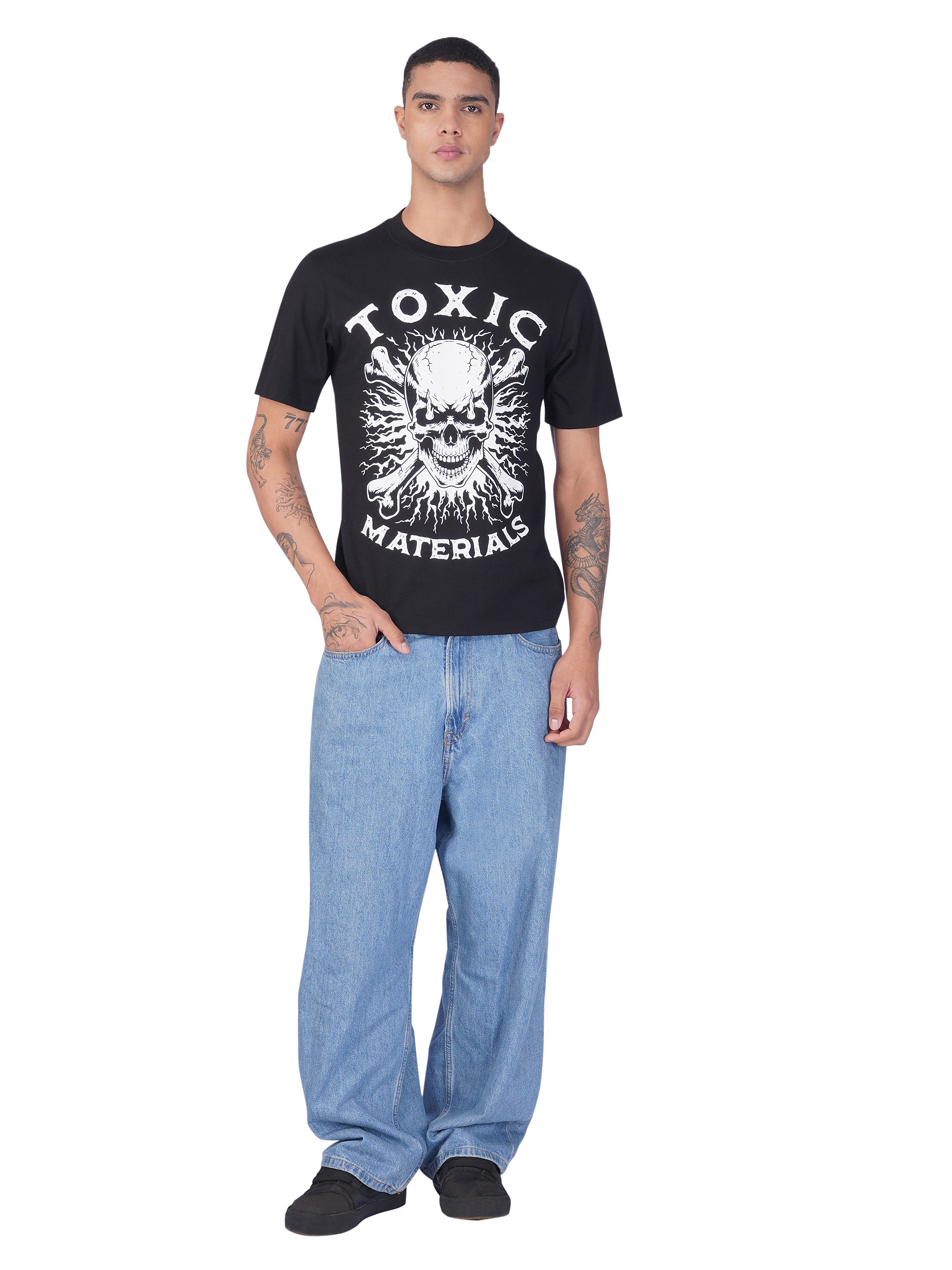 Toxic Materials Crossbones Black T-Shirt