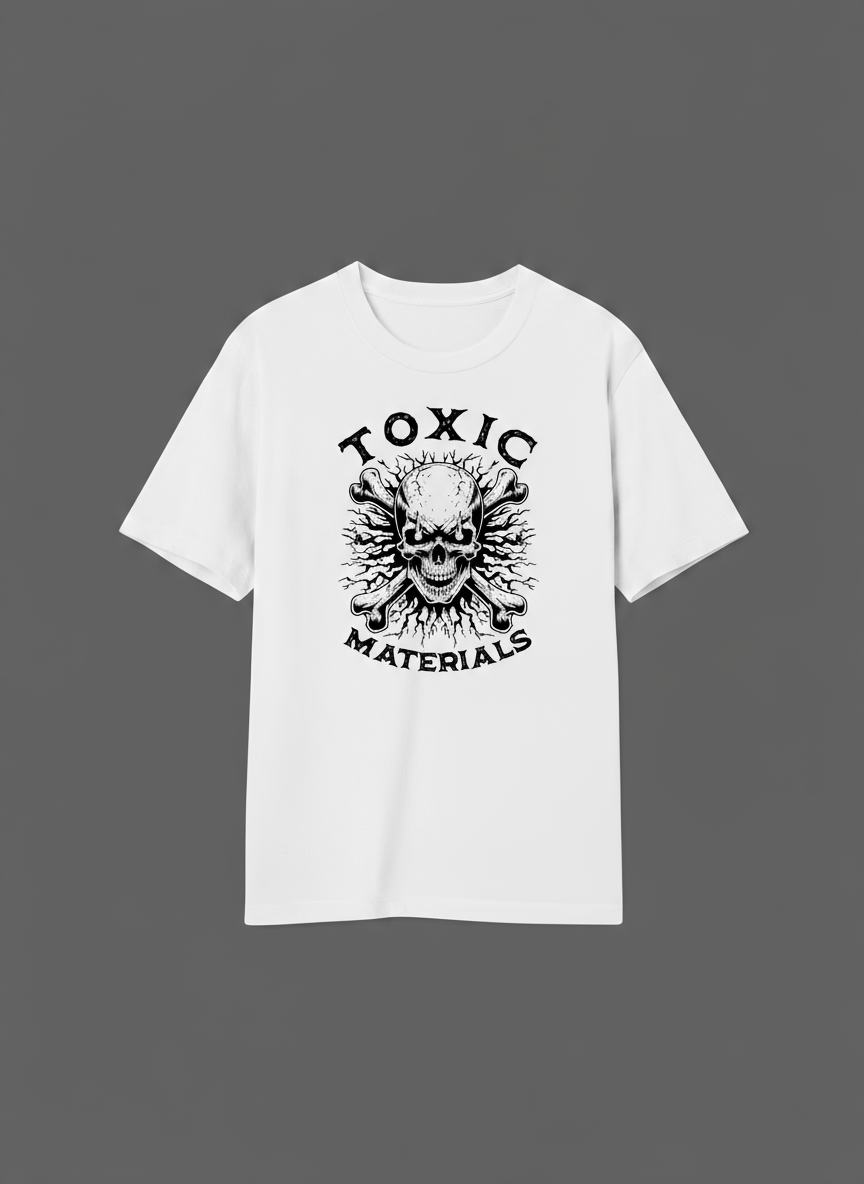 Toxic Materials Crossbones White T-Shirt